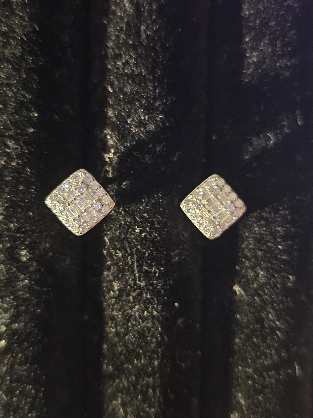 925S Classic Square Pavé Cubic Zirconia Stud Earrings